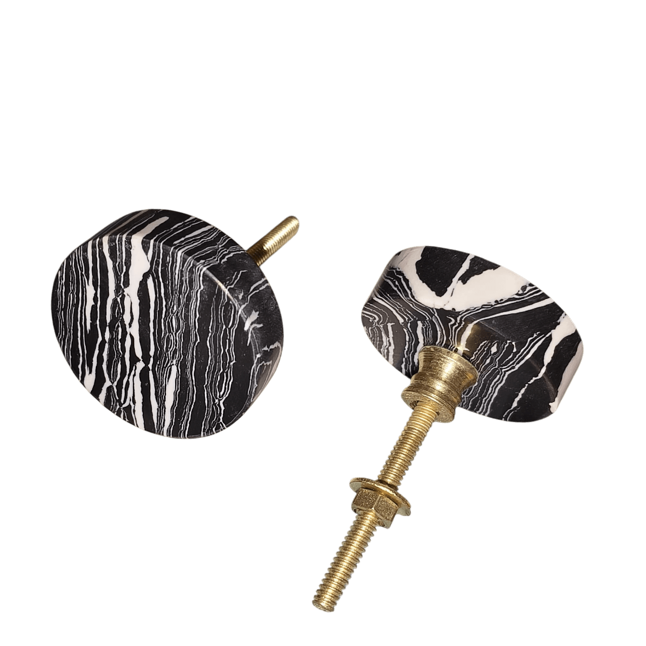 IRON & MARBLE KNOB (POLISH)